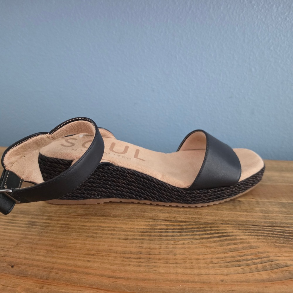 Soul Naturalizer Womens Gloria Wedge Sandal Black Espadrille Platform Size 9.5M - Picture 10 of 11